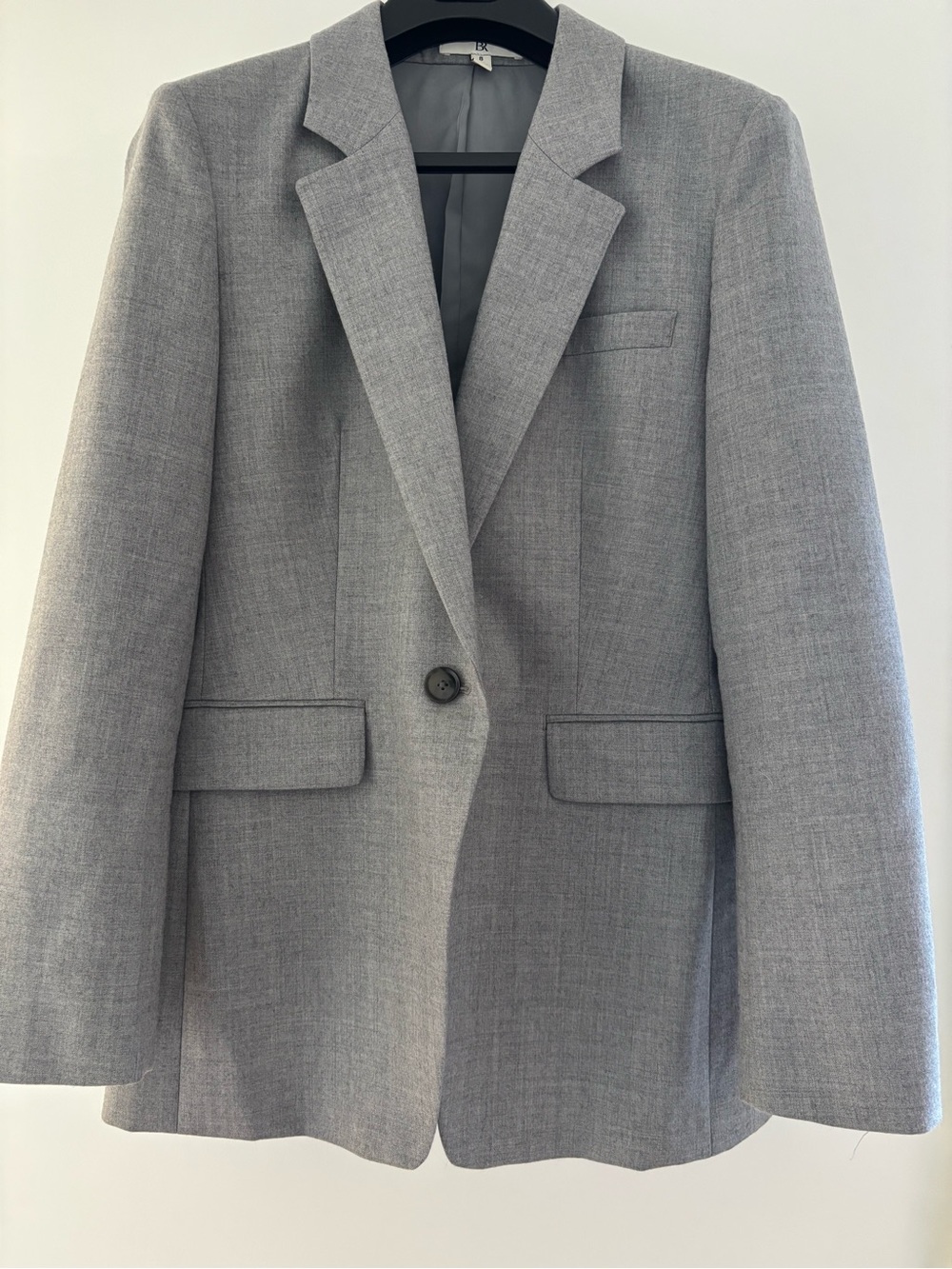 Classic Banana Republic Single-Button Women's Gray Wool Blazer Size 8